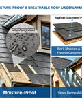 Straight Up Reliable Asphalt Saturated Roofing Tar Paper Small Roll Moisture Barrier And Vapor Permeable Felt for roof installation showing water-repelling surface.