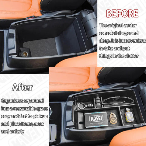 Center Console Organizer Tray For Ford Escape 2020 To 2026 And Bronco Sport 2021 To 2026 ABS Armrest Storage Box Insert