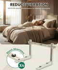 Beefed Up Mini Split Wall Mount Bracket For Outdoor Use With 400 lb Load Capacity, showing shock absorbers and bedroom setting.