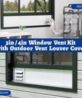 Window Vent Kit With Louvered Cover For 3 Inch And 4 Inch Vent Hose Fits Dryers Laser Engravers And 3D Printer Enclosures