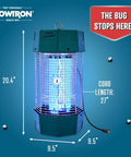 Beefy Two Acre Outdoor Bug Zapper with Dual Lure, 120W UV Light, Octenol Attractant, 5600V Kill Grid, 20.4-inch size, Made in USA