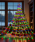 Outdoor Christmas Star Lights 11.5 Foot String With 317 LEDs Multicolor 8 Modes And Timer Deck Out Your Yard And Tree