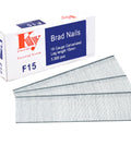Pro Grade Galvanized Brad Nails Five Thousand Pack For 18 Gauge Pneumatic And Electric Nailer Guns shown with box and strips.