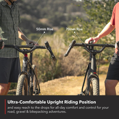 Top Shelf Aluminum Drop Bar With 50 Or 70mm Rise And 44cm Width For Road, Gravel, Touring, And Commuter Bikes Ultra Comfy Upright