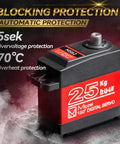 25Kg High Torque RC Servo Motor With Metal Gear Waterproof And Durable For One Eighth And One Tenth Scale RC Cars on display