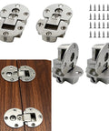 Four Pack Heavy Duty Concealed Hinges Sleek Flush Mount Setup shown with screws for easy installation and zero visible hardware.