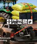 8 Pack 1 Inch Ratchet Straps 15 Feet Long Heavy Duty Tie Down Straps securing cargo and motorcycle on truck and trailer