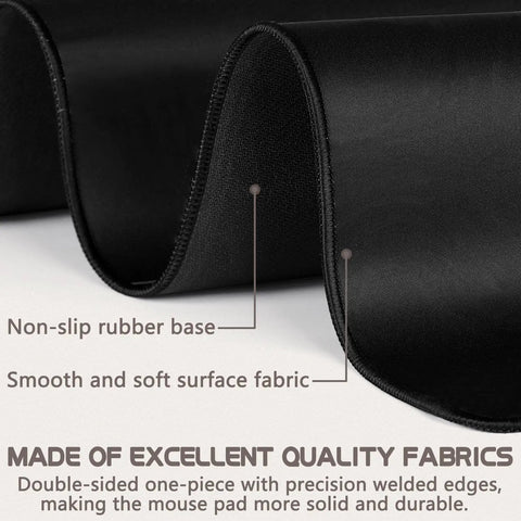 Close-up of Gaming Mouse Pad Desk Mat For Keyboard And Mouse Large Kanagawa Wave Design With Non Slip Rubber Base Ultra Smooth Fabric Surface