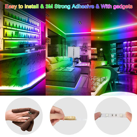 32.8Ft RGB LED Strip Lights With 44 Key Remote Color Changing Mood Lighting To Set The Vibe In Bedroom Kitchen Party