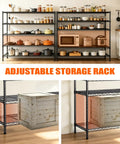 Beefy 5 Tier Rolling Wire Shelving Unit On Wheels 36 Inch Wide By 14 Inch Deep By 73 Inch High Adjustable Shelf Heights 1750 Lb Capacity Metal Garage Kitchen Pantry Storage Rack For Warehouse Use in kitchen with pots and jars