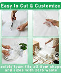 Hands using 15.75 Inch By 160 Foot Foam Roll For Packing And Moving, Cushion Wrap For Fragile Glassware And Dishes