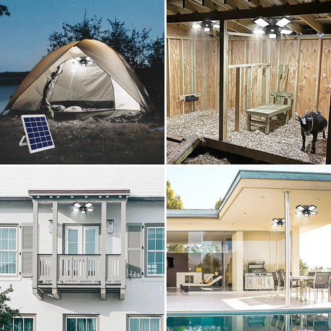 Solar Shed Light With Motion Sensor For Daytime And Night 160 LED Pendant Lights in tent, barn, balcony, patio settings