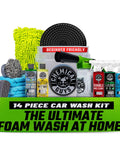 14 Piece Car Wash Arsenal Builder Kit with Foam Blaster, towels, applicators, and 16 oz soaps and waxes in box