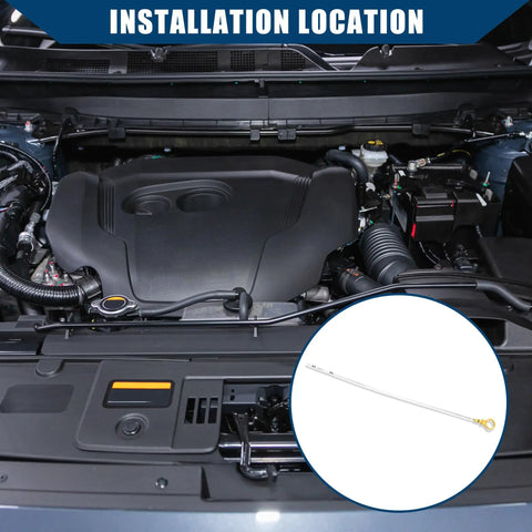 Engine bay showing Mazda Engine Oil Dipstick For Mazda 6 2009 2013 And CX9 2007 2015 Metal Oil Level Dipstick Durable Silver Tone