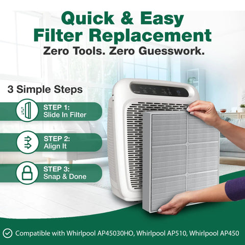 Person holding Top Rated HEPA Air Purifier Replacement Filter For Kenmore Units 83200 83202 83230 83354 83355 And 295 Series