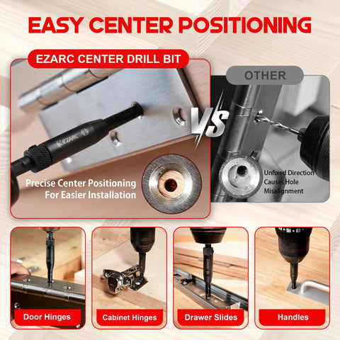 EZARC countersink drill bit set, 22-pc wood kit with centering bits, magnetic bit holder, 1/4 inch hex shank, box