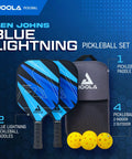 Ben Johns Pickleball Set With Pro Grade Reinforced Fiberglass Paddles And Honeycomb Polypropylene Build includes 2 paddles, balls, bag