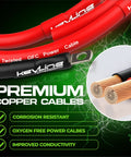 Premium copper cables for Dual Battery Isolator Kit 12V With 140 Amp Voltage Sensitive Relay.