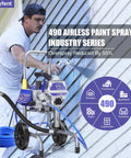 Real Deal Airless Paint Sprayer 1300W Electric House Paint Gun With 3300 Psi Adjustable Pressure And 0.6 Gpm Rapid Flow used for outdoor wall painting.