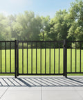 Tough As Nails Aluminum Deck Gate With Self Closing Hinge And Rust Proof Latch Setup For Screen Porch Fence, 36 inch opening.