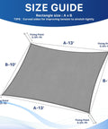 Size guide diagram for 10X13 Sun Shade Sail With UV Protection For Outdoor Patio Garden And Deck Curved Tear Resistant Heavy Duty Shade