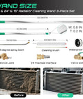 Beefy Radiator Cleaning Wand Set 3 Piece With 47 Inch 24 Inch And 15 Inch Stainless Steel Dual Water And Air Radiator Cleaner