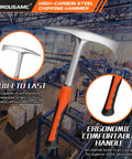 28oz Pro Grade Welding And Chipping Hammer With Slag Removal And Wire Brush Set Forged Steel Construction Shock Reducing Handle