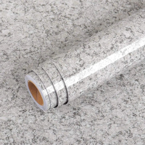 Roll of Gray Granite Self Adhesive Contact Paper Peel And Stick For Countertops Waterproof Vinyl Laminate Sheet 15.8x197 Inch