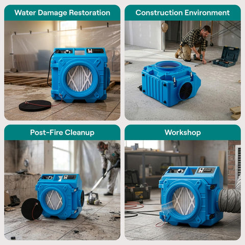 Beefed Up 3 Stage Filtration MERV 10 And HEPA Carbon Odor Removal Portable Air Purifier in industrial and home settings