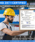 Heavy Hitting Job Site Staples With Crush Proof Clear Lenses Deliver Knockout Durability And Top Tier Ansi Certification In A Smart Bulk Pack Of Six Scratch Resistant Safety Glasses For Men And Women with ANSI test report