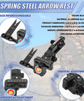 Adjustable Spring Steel Arrow Rest For Compound Bows Aluminum Black With Interchangeable Blades Micro Adjustable Height