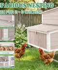 Two Story Outdoor Chicken Coop With Nesting Box And Pull Out Tray, 39.13 Inch Fir Wood Hen House for 1 to 3 Chickens, Grey