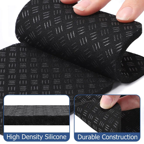 Double Sided Non Slip Treadmill Mat Pads 4x4x0.2 Inches High Density Silicone Vibration Dampening For Floor Protection Grippy For Treadmills Walking Pads And Exercise Bikes