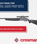 Variable Pump Action Air Rifle 177 Caliber With Dual Ammo System BB Reservoir And Pellet Loader 4x15 Scope in black