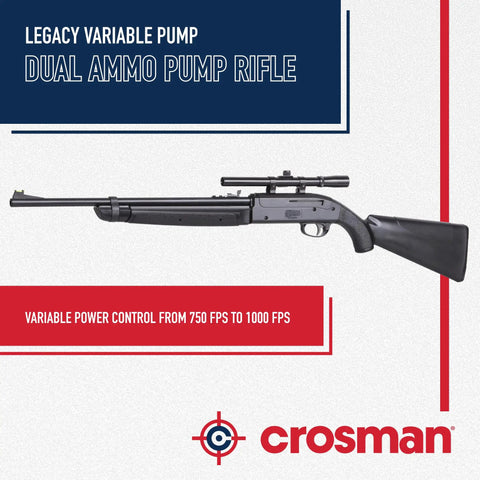 Variable Pump Action Air Rifle 177 Caliber With Dual Ammo System BB Reservoir And Pellet Loader 4x15 Scope in black