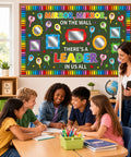Classroom with Motivational Bulletin Board Set With Mirrors And Paper Cutouts For Classrooms And Offices Affirmation Station Back To School Decor
