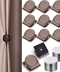 10 Pcs Magnetic Curtain Clips Closure Magnets For Indoor Outdoor Curtains No Light Leakage On Patio Gazebo Cabana Dark Brown Easy Install And Gentle On Curtains