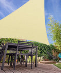 Triangle Shade Sail Canopy for Outdoor Patio Garden, 5 x 5 x 5 Feet, 185 GSM Fabric, 95 Percent UV Block over patio