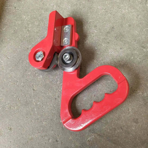 9 Inch Manual Sheet Metal Nibbler Handheld Pull Cutter for steel and aluminum with red handle on concrete surface