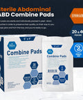 Soft Nonwoven Abdominal Wound Pads 5x9 Inch 20 Count Sterile ABD Pads High Absorbency Dressings packaging and pouch