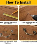 Installation guide for 12 Pack Antique Bronze Drop Bail Pulls For Cabinets And Dressers, 3.5 Inch Center To Center, DIY steps shown.
