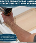 Person using Dope Juice Groove Router Jig With 8 Spacers on wooden cutting board, adjustable jig in action