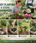 Easy planting demonstration using Ultra Handy 12 Hole Digger Seed Spreader Kit With 7 Piece Seed Dispenser Set in a garden.