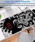 Extra Large Black And White Gaming Mouse Pad For Pro Setups Extended 31.5 By 15.7 Inches Desk Mat With Stitched Edges