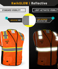 Big Kahuna Hi Vis Safety Vest Class 2 Orange Medium Featuring Super Comfy Breathable Mesh And Eleven Multi Utility Pockets Built Like A Tank For The Daily Grind And Heavy Duty Job Sites Nationwide with reflective tape options.