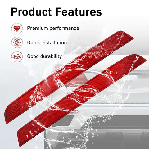 Two Piece Rear Bumper Reflector Set For Mercedes-Benz X166 GL GL350 GL450 GL500 GL550 GL63 AMG 2013-2016 And GLS450 2017-2019 displayed