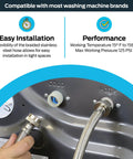 10 Foot Washing Machine Hose Connector with 3/4 In FHT X 3/4 In FHT Ends installing on washer