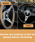 Total Game Changer Leather Steering Wheel Repair Kit Fixes Tons Of Scratches Scuffs And Tears With An Easy 5 Step Routine Before and After Restoration Example