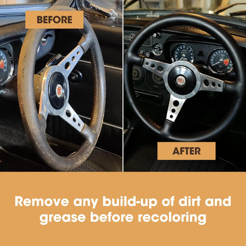 Total Game Changer Leather Steering Wheel Repair Kit Fixes Tons Of Scratches Scuffs And Tears With An Easy 5 Step Routine Before and After Restoration Example