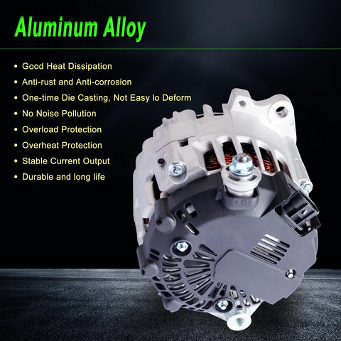 Alternator Replacement For 2007 2012 Nissan Altima, Sentra, X-Trail 2.5L L4 Engine Fits aluminum alloy body